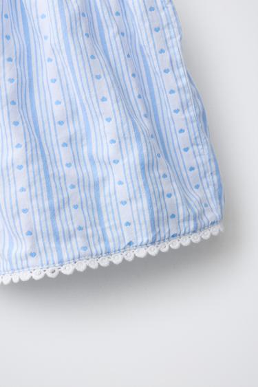 6-14 JAAR / PYJAMA MET STREPEN EN HARTJES - Lichtblauw van Zara