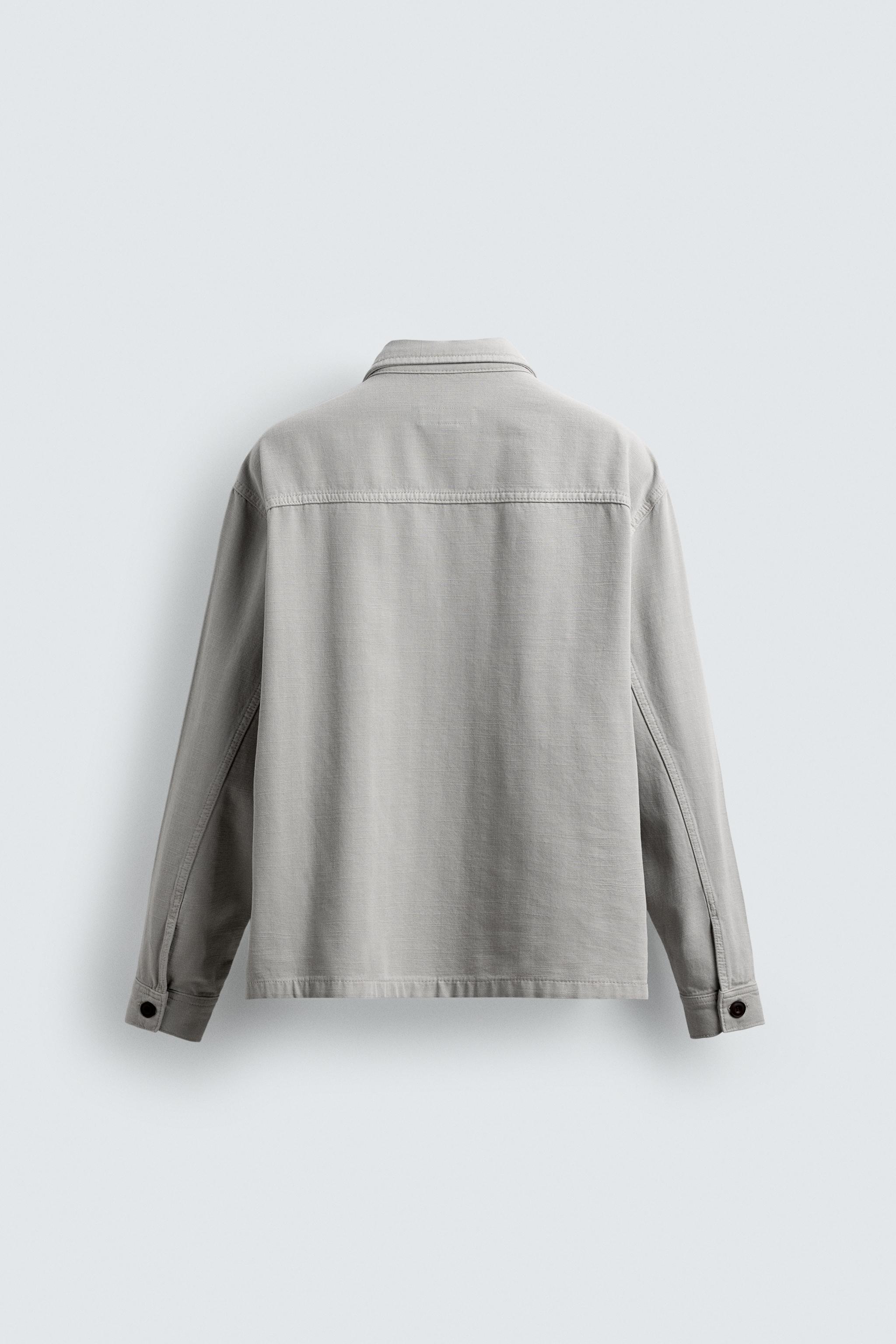 【新品タグ付き】ZARA ヘリンボーン柄シャツジャケット L 新品タグ付き】ZARA ヘリンボーン柄シャツジャケット L