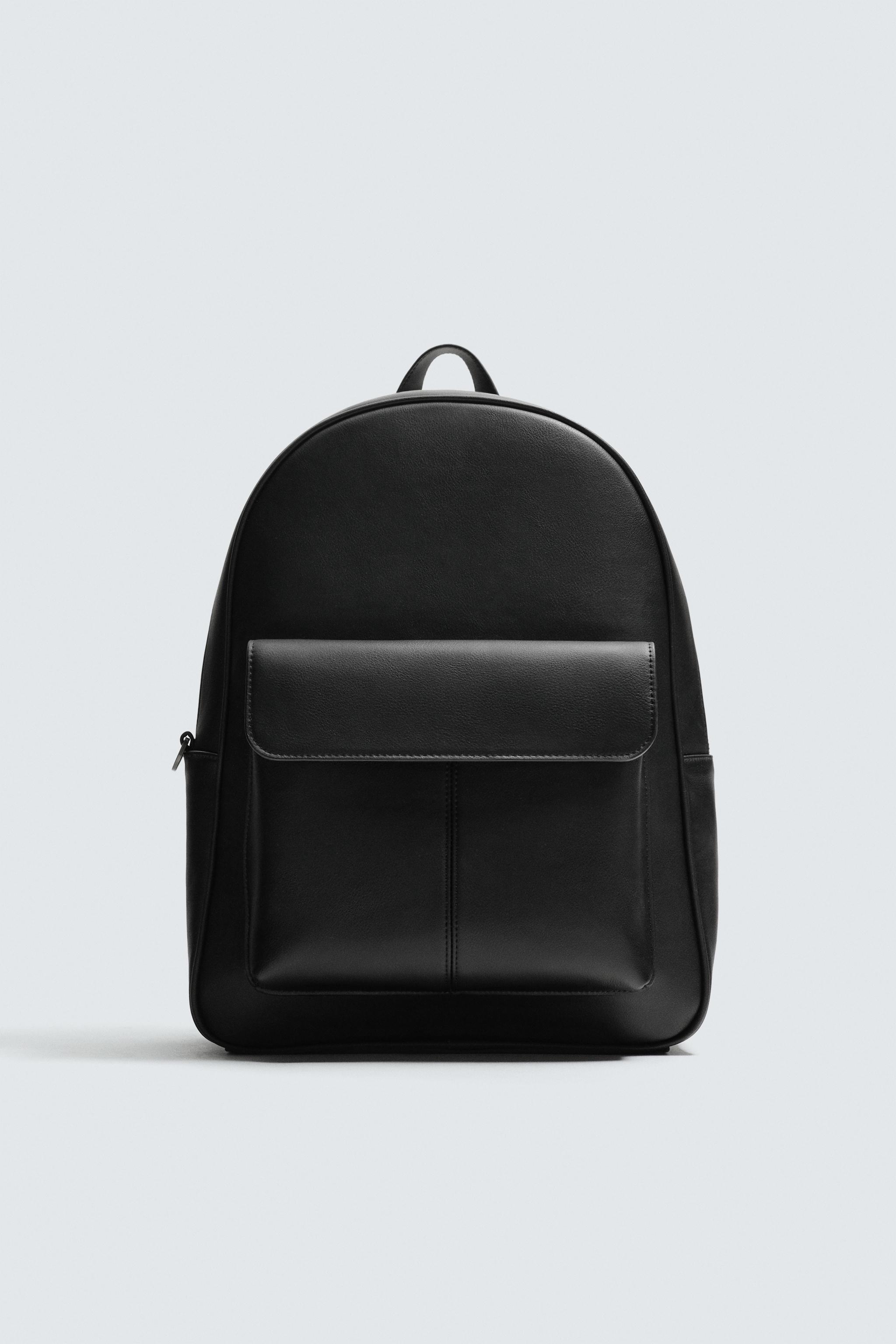 黒 レザー フラップ付きバックパック フラップポケット付きバックパック - ブラック | ZARA Japan / 日本