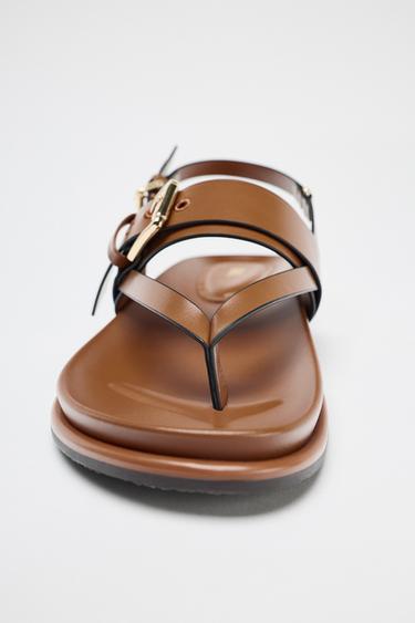 SANDALES BRIDES BOUCLE - Marron de Zara - Image 3