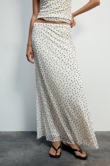 ANIMAL PRINT TULLE SKIRT - Black / White by Zara