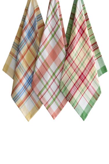 PACK DE PANOS DE COZINHA WAFFLE (PACK DE 3) - Verde da Zara