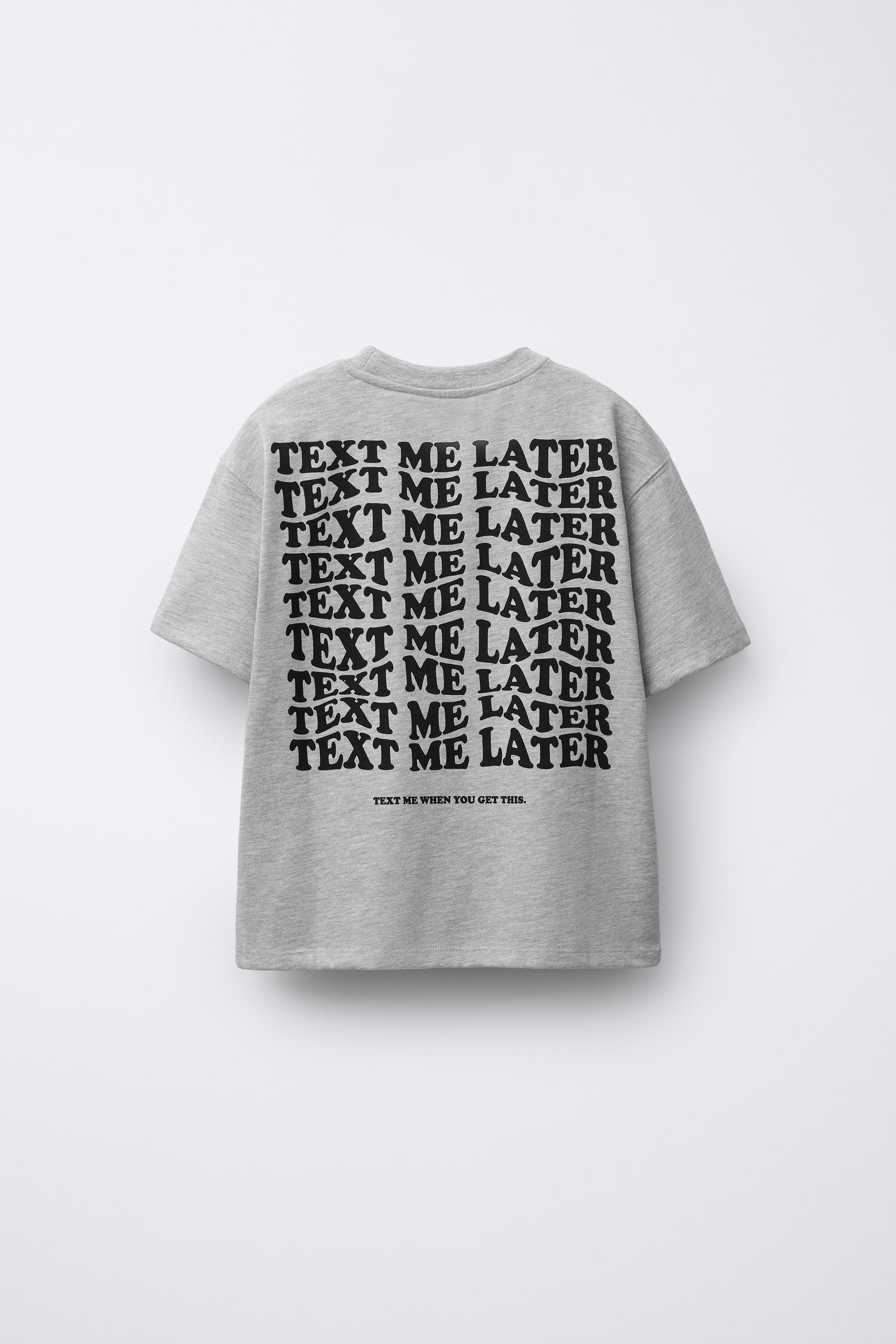 EMBROIDERED TEXT T-SHIRT - Gray marl | ZARA United States