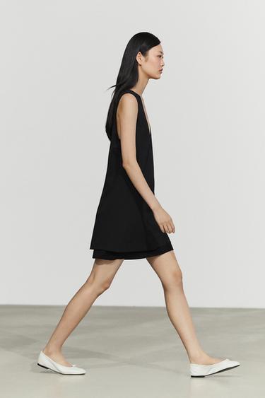 Robe courte double épaisseur - Noir de Zara