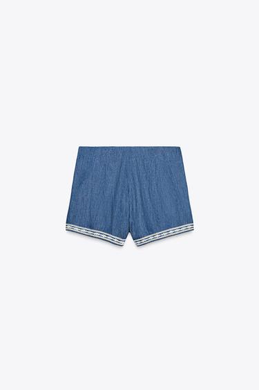BERMUDA BRODÉ - Bleu de Zara - Image 6