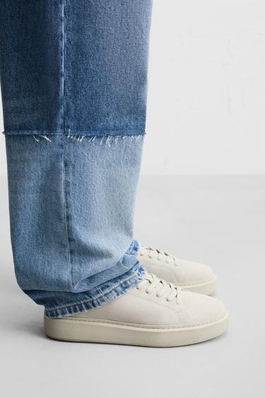 LEATHER CHUNKY TRAINERS - Grey by Zara - Image 0