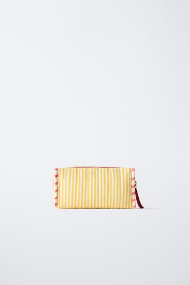 EMBROIDERED STRIPED PENCIL CASE - Yellow by Zara - Image 4