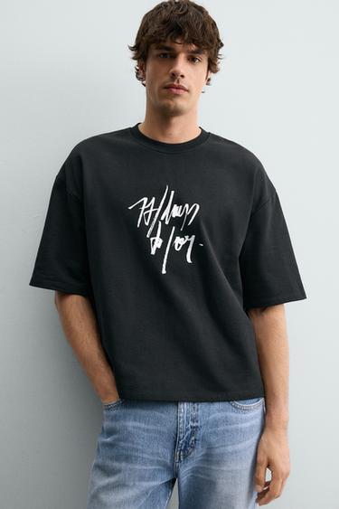 SUDADERA ESTAMPADO COMBINADO - Negro de Zara