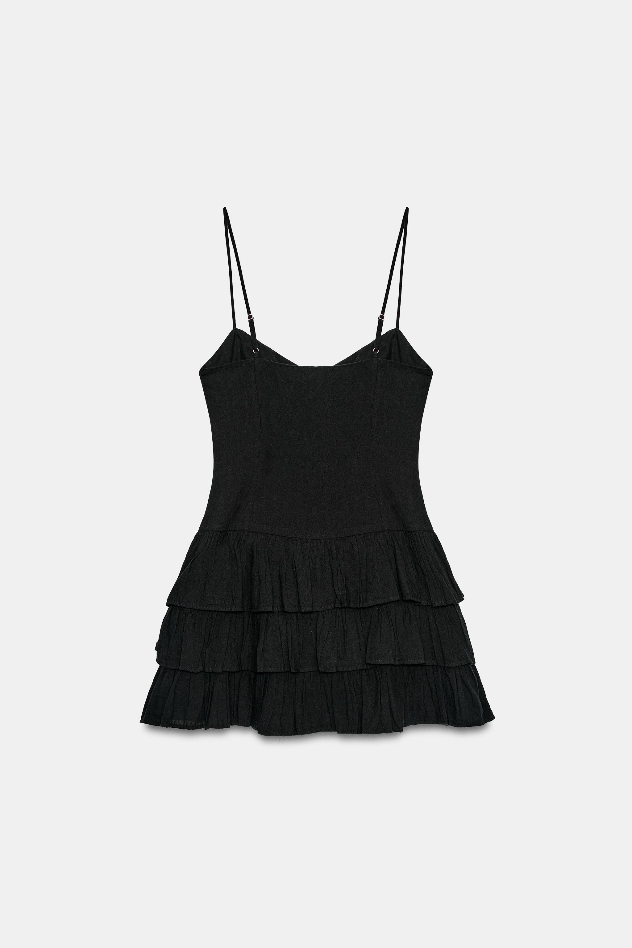Женские платья Zara LACE-UP RUFFLE MINI DRESS — фото 5