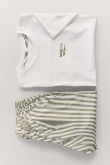 AGES 6-14 / STRIPED PYJAMAS - Green by Zara
