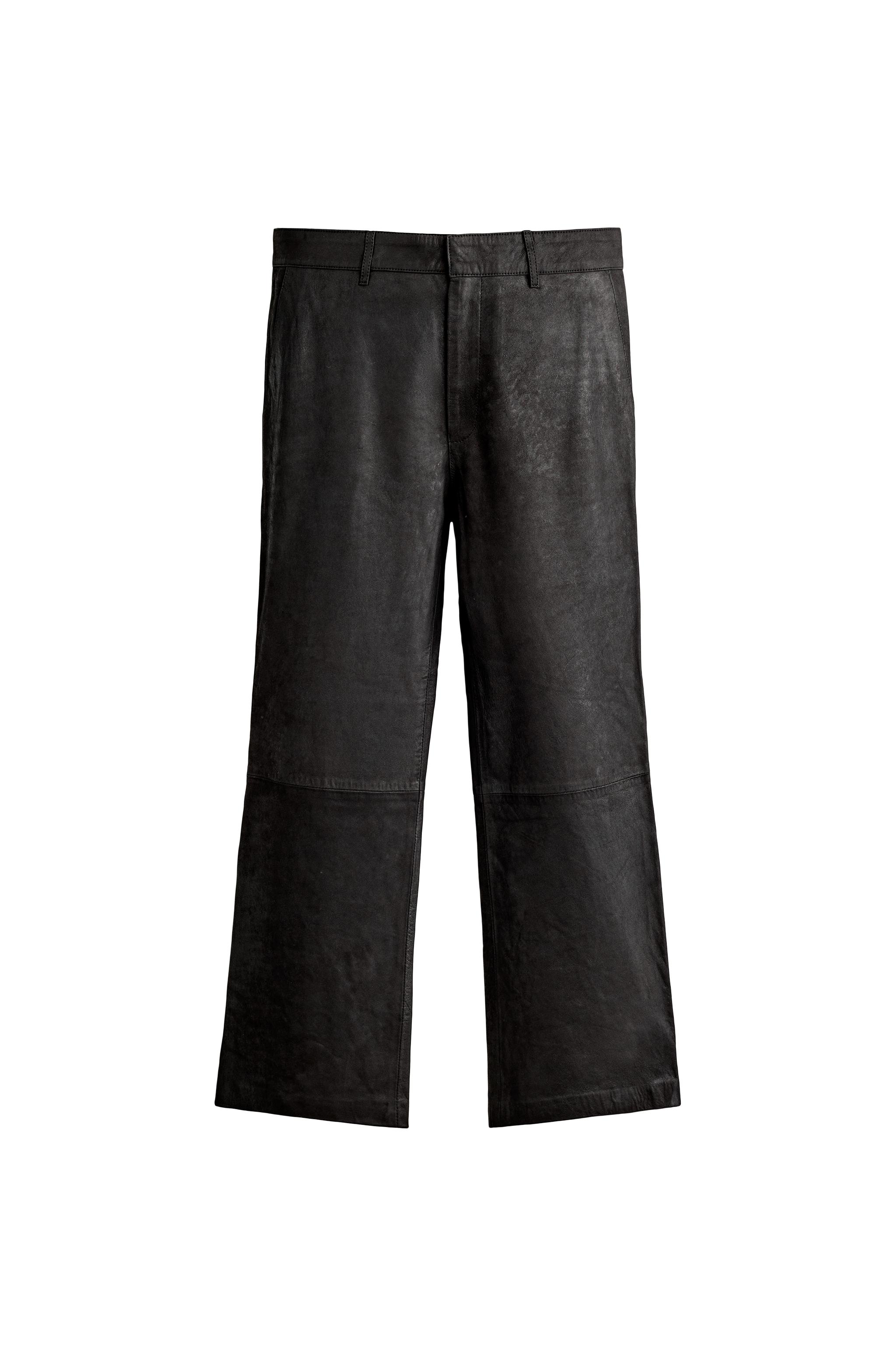 PANTALÓN FLARE CROPPED FIT PIEL