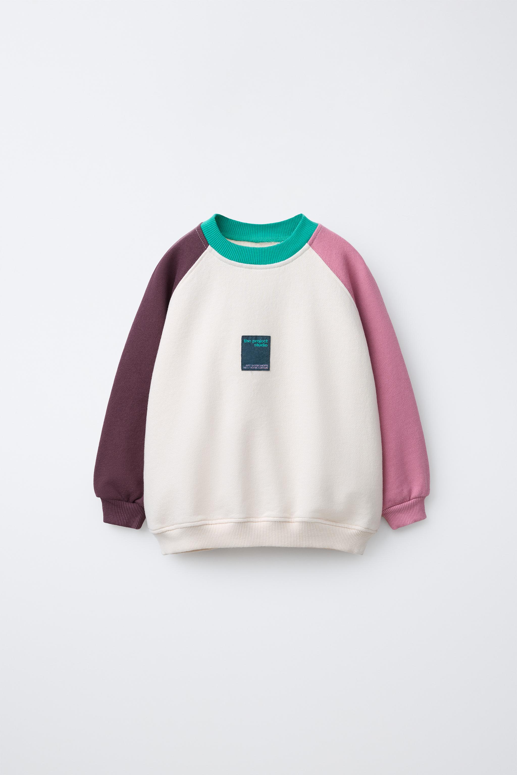 COLOR BLOCK LABEL SWEATSHIRT