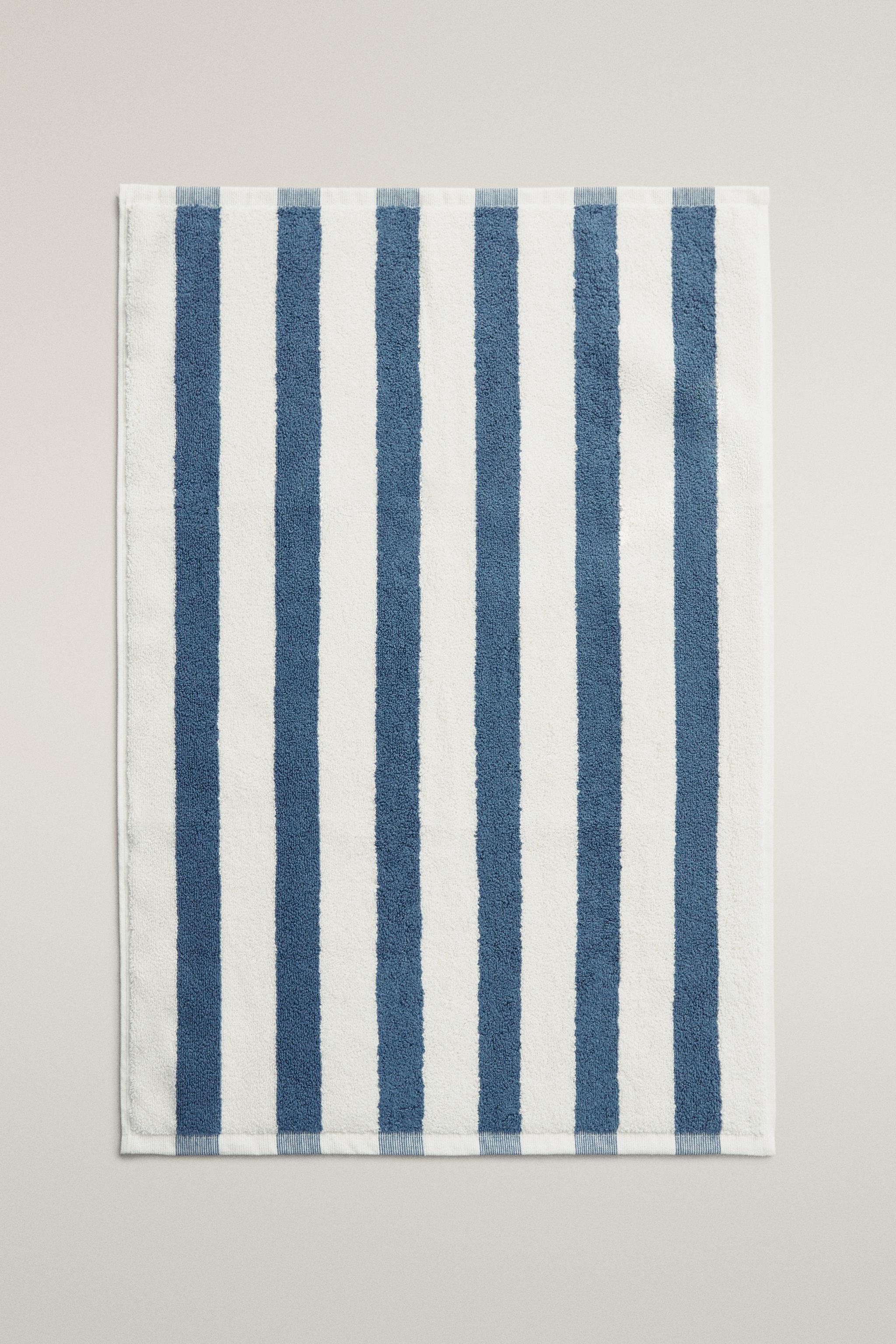 TAPIS DE BAIN RAYURES BICOLORE