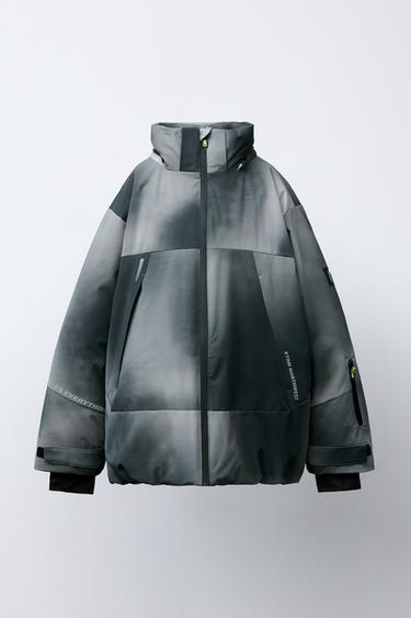 TIE DYE WATER-RESISTANT AND WINDPROOF DETACHABLE HOODIE JACKET RECCO® SYSTEM SKI COLLECTION - Grey by Zara - Image 1
