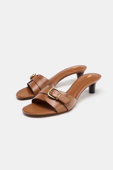 BUCKLED HEELED SANDALS - Brown by Zara - Image 3