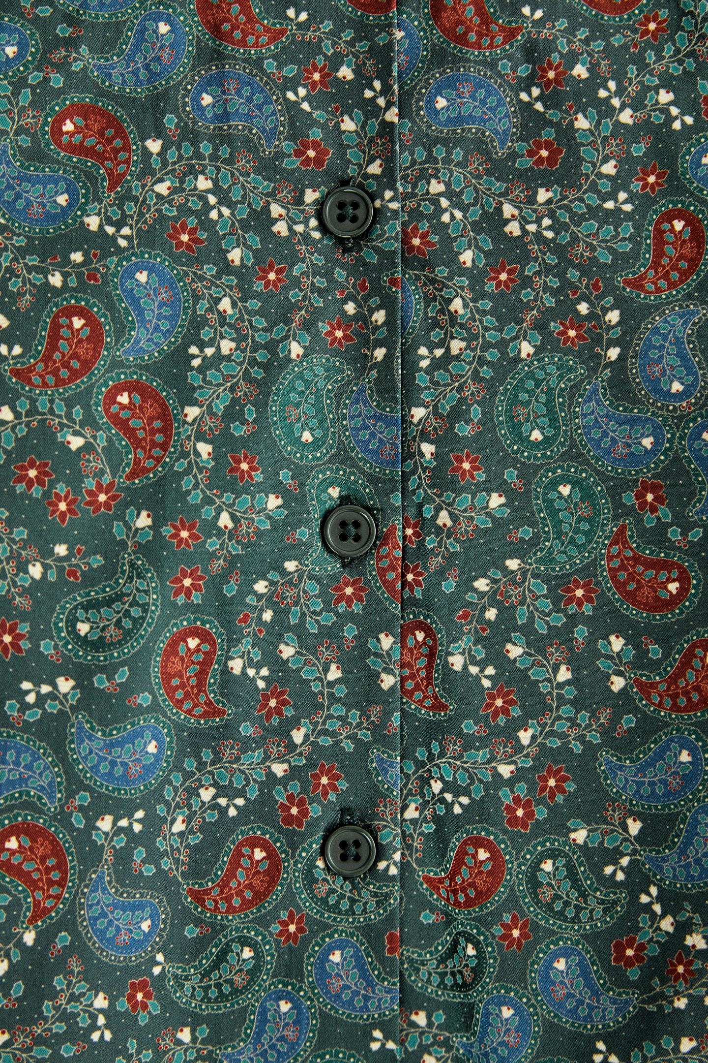 Комбинезон Zara Cotton Paisley Christmas Footed для малышей, цвет: Тёмный зелёный — фото 3