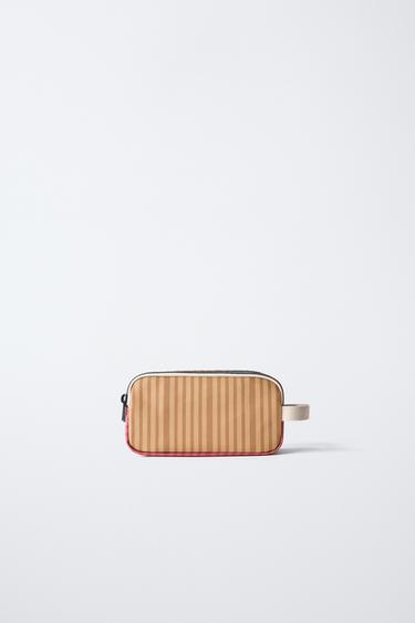 MULTICOLOURED STRIPE PENCIL CASE - Green by Zara