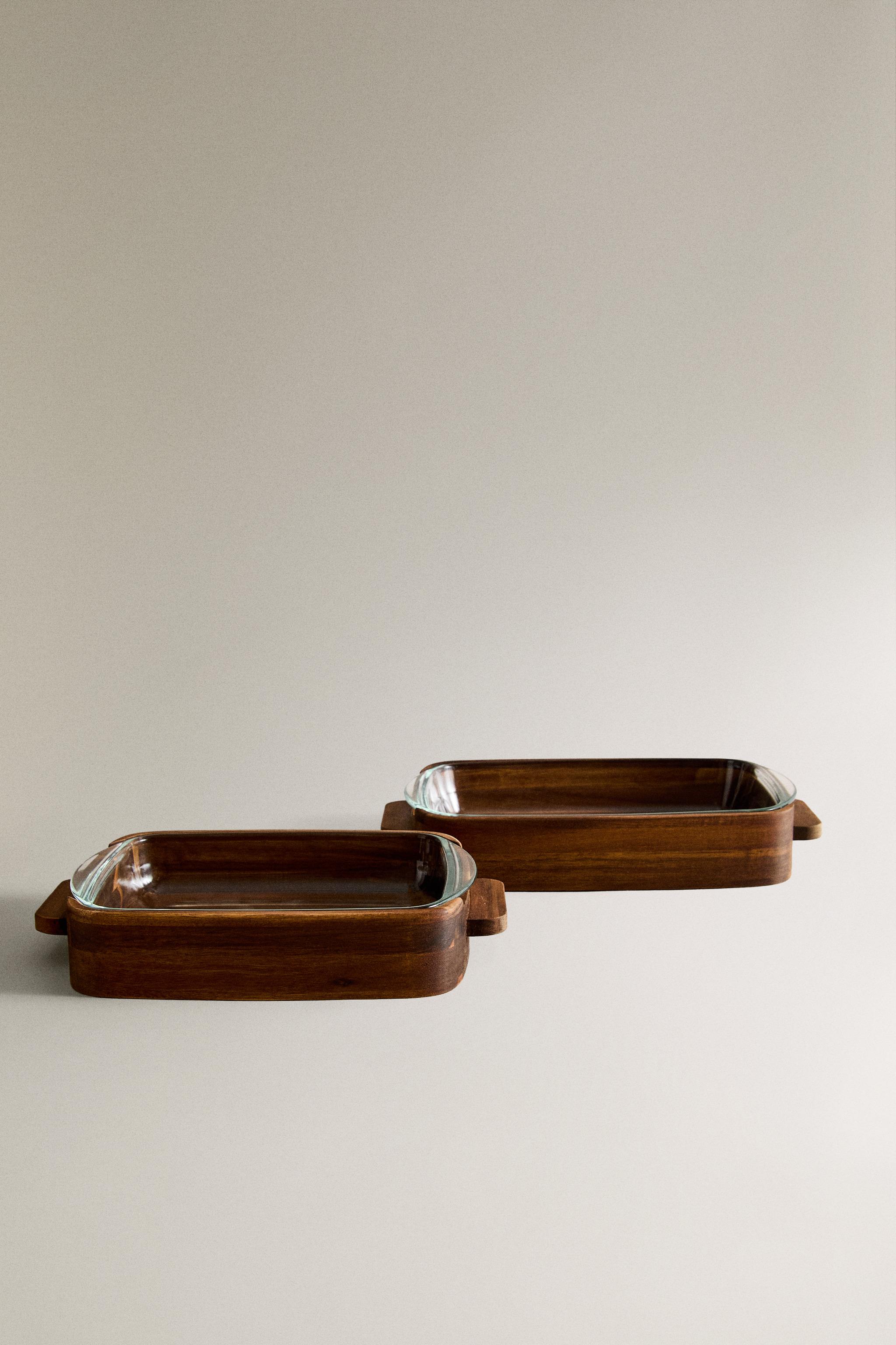 PLAT FOUR BOROSILICATE ET BOIS