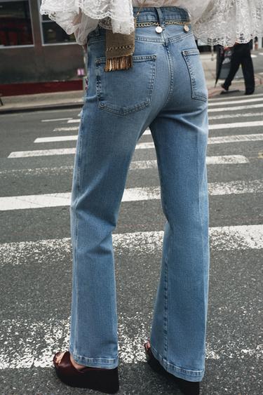 Z1975 HIGH-WAIST BOOTCUT JEANS WITH CHAIN BELT - Blue by Zara - Image 2
