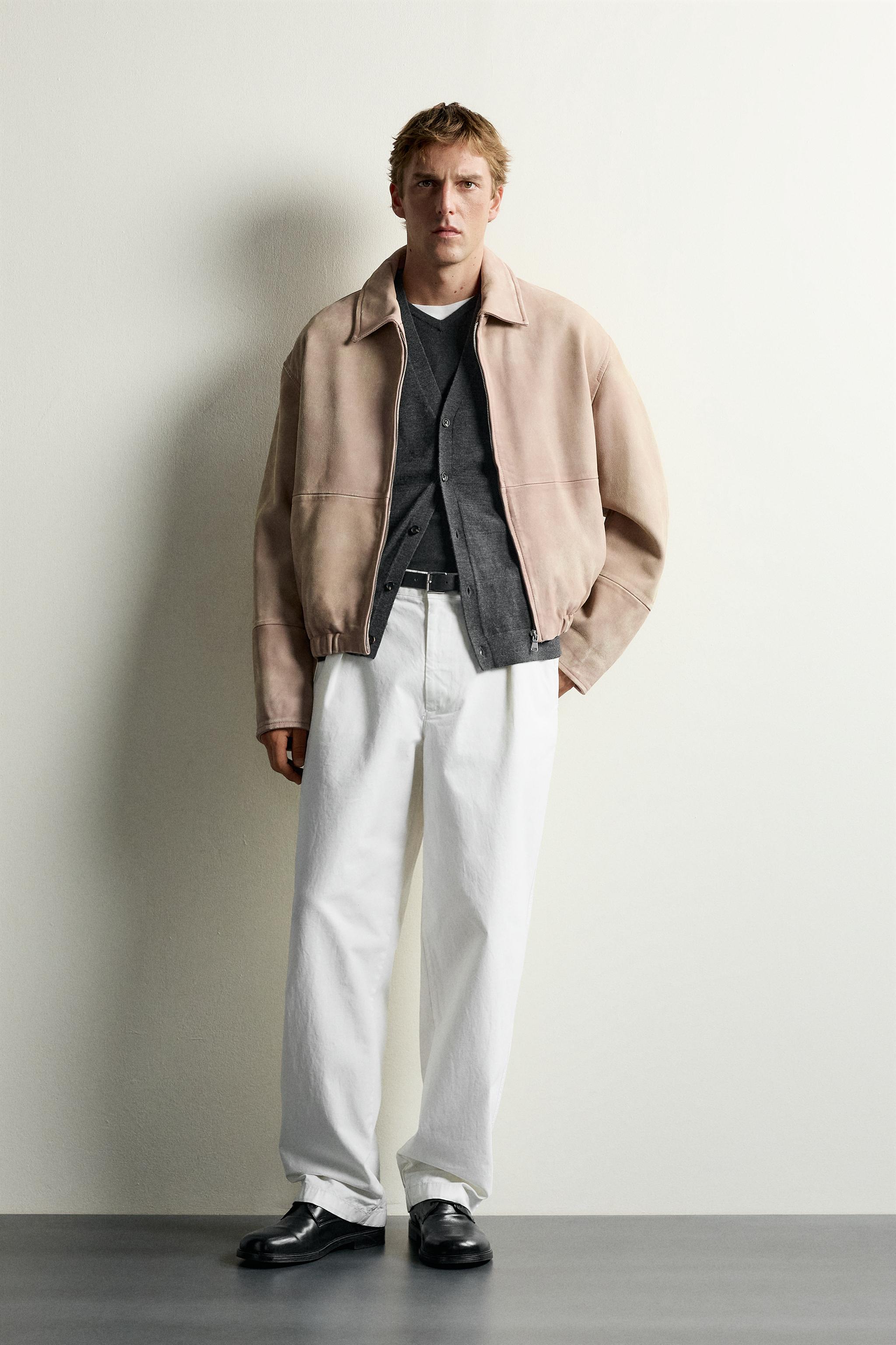 WASHED EFFECT LEATHER JACKET