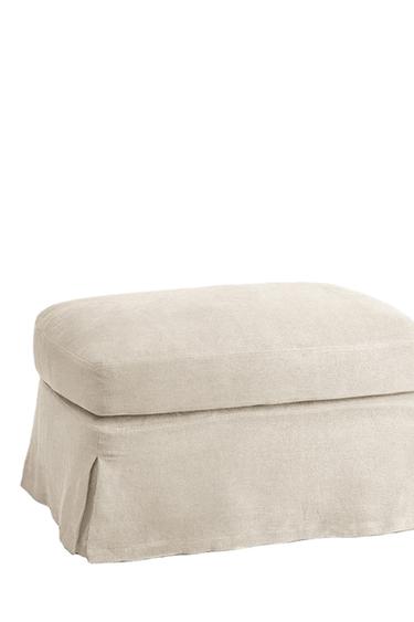 غلاف كتان لمسند القدمين FOOTSTOOL 01 - بيج فاتح الخاص بـ Zara