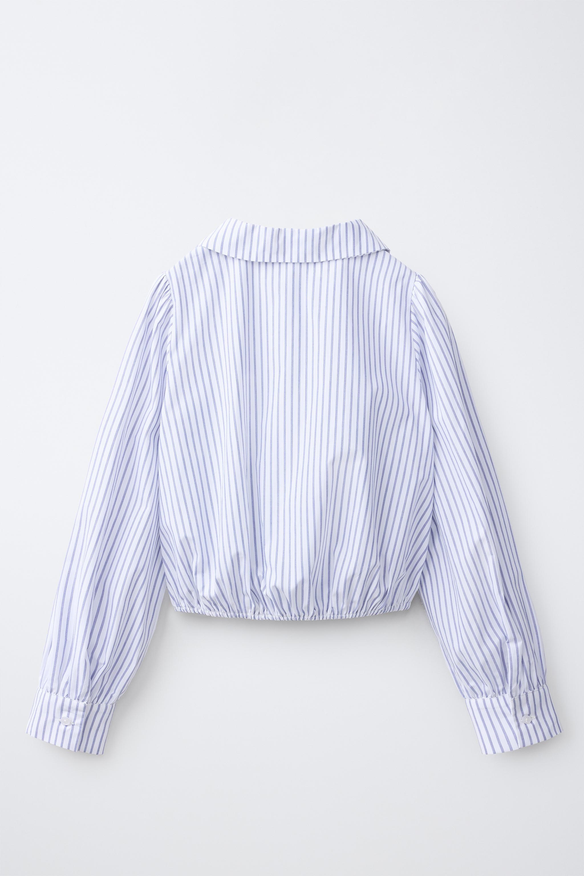 CHEMISE À RAYURES ET COL CLAUDINE