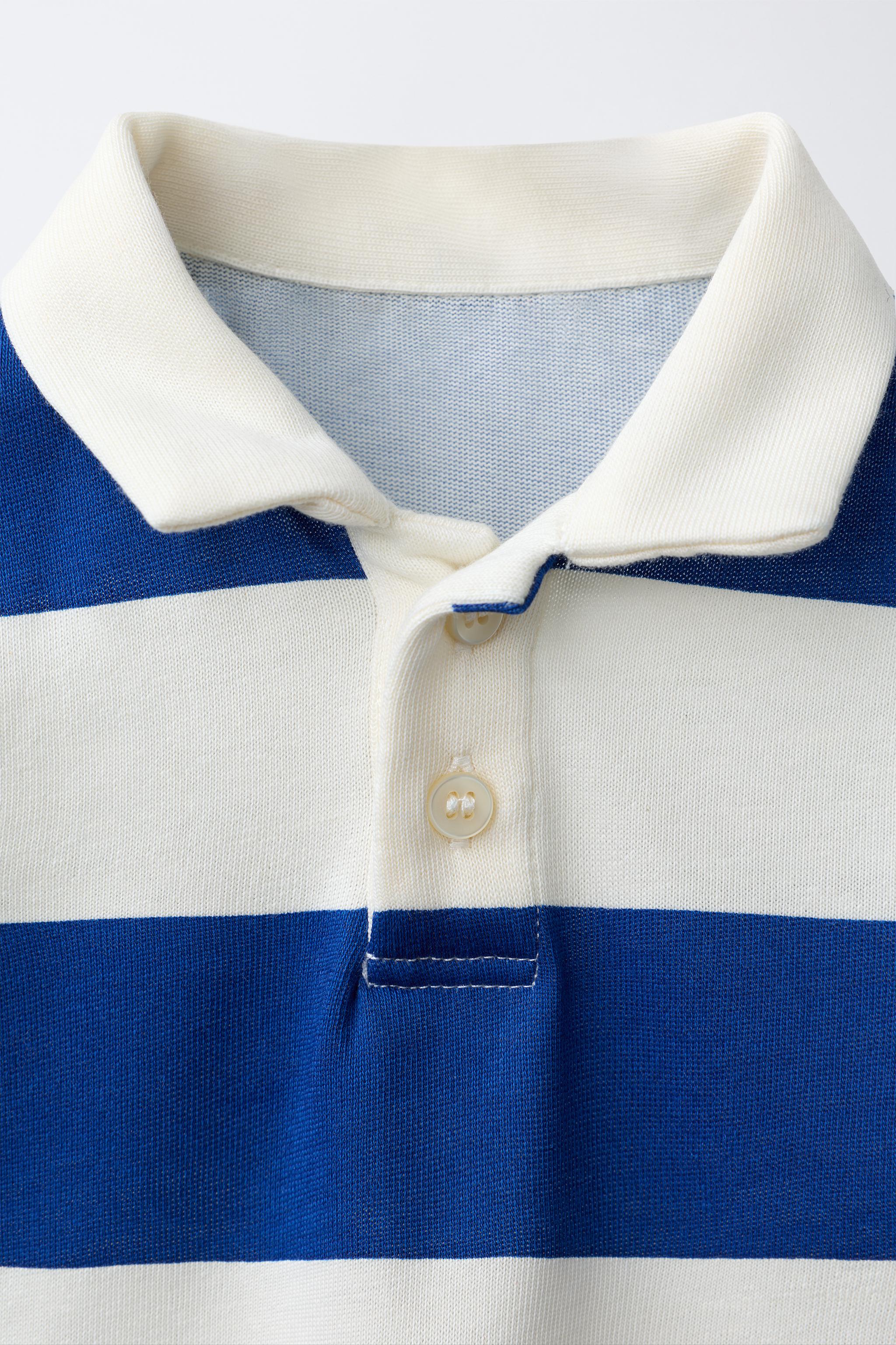 Детские рубашки Zara STRIPED LABEL POLO SHIRT — фото 3