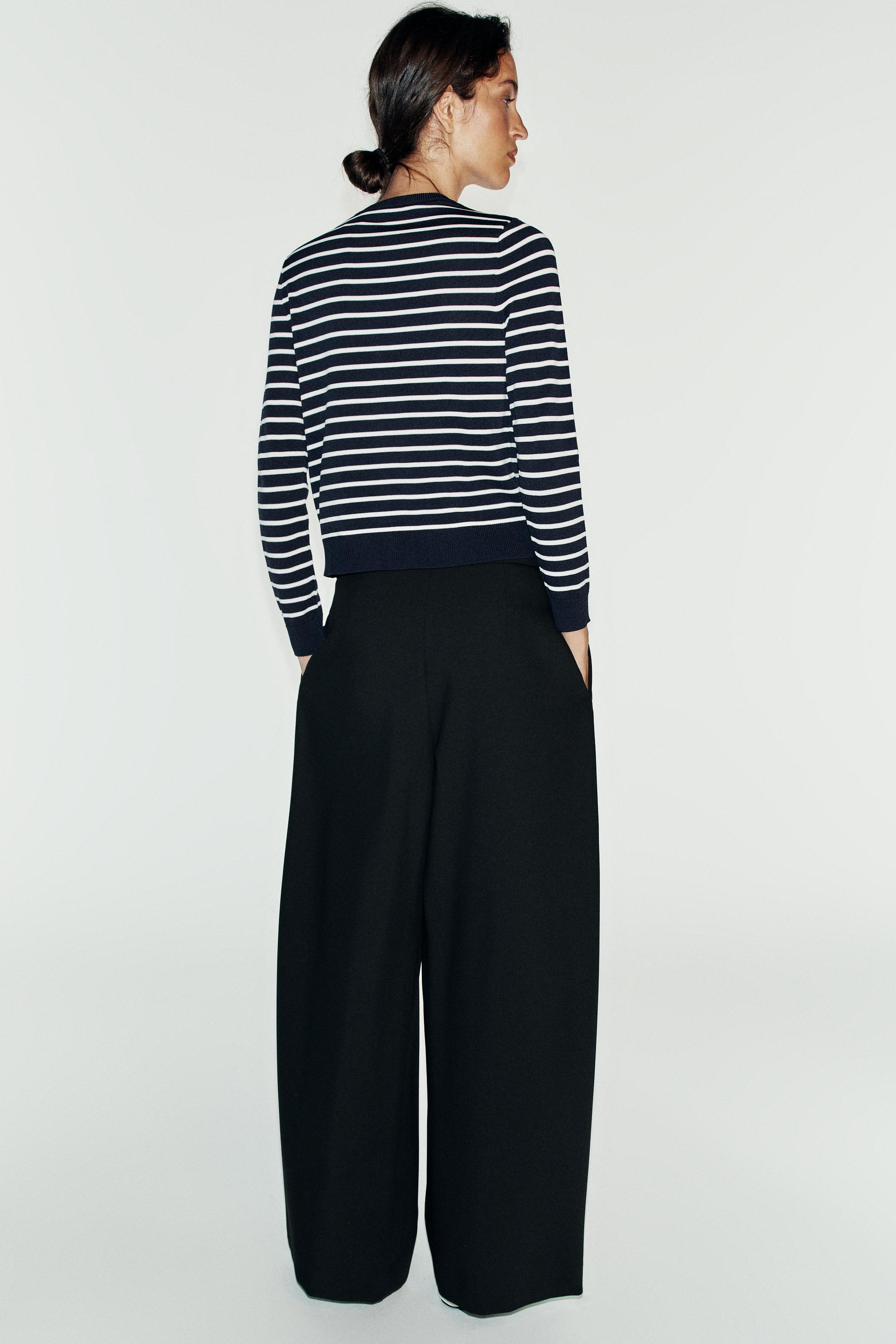 Zara ÇİZGİLİ TRİKO HIRKA görsel 3