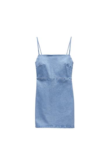 DENIM DRESS WITH STRAPS