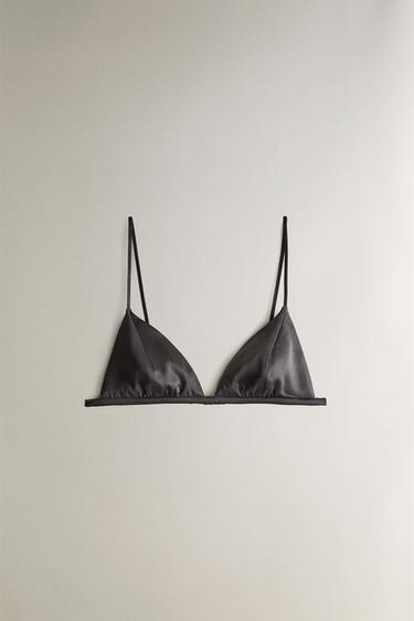 SOUTIEN-GORGE TRIANGLE SOIE MURIER - Gris de Zara - Image 0