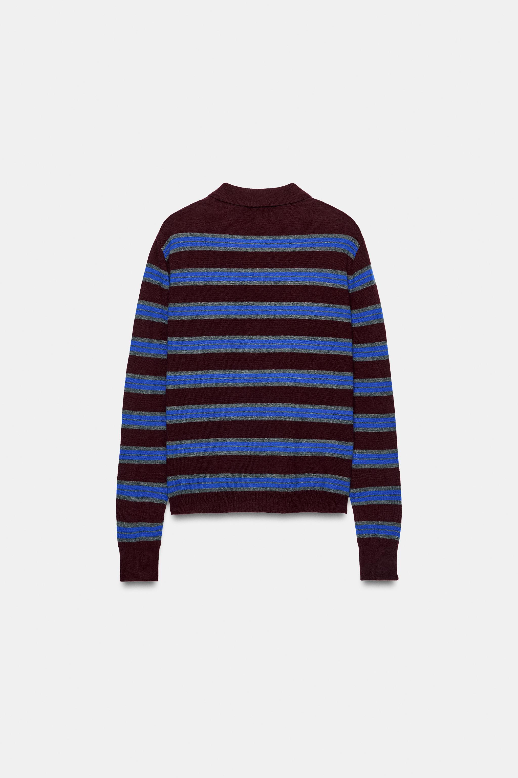 EXTRA-SOFT 100% WOOL STRIPED POLO