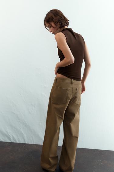 COTTON MODAL TOP - Brown by Zara