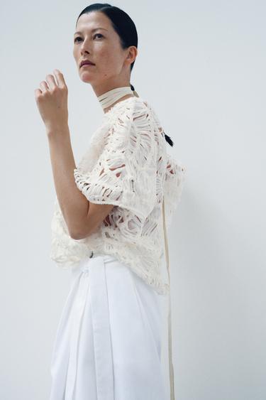 ZW COLLECTION TEXTURED TOP - Ecru by Zara