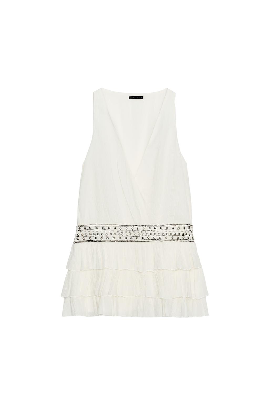 CHIFFON RUFFLED STUDDED DRESS - image 3