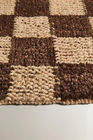 TAPIS JUTE À CARREAUX - Marron de Zara - Image 2