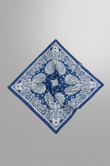 PAISLEY PRINT BANDANNA - Blue / Indigo by Zara