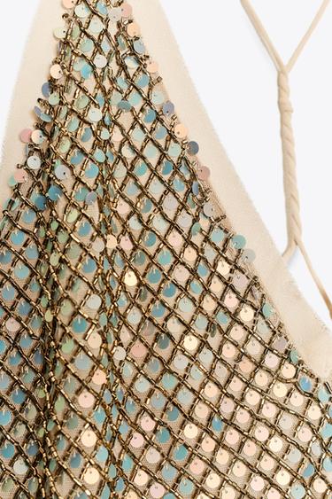 ZW COLLECTION LIMITED EDITION SEQUIN STRAPPY TOP - Copper by Zara - Image 6