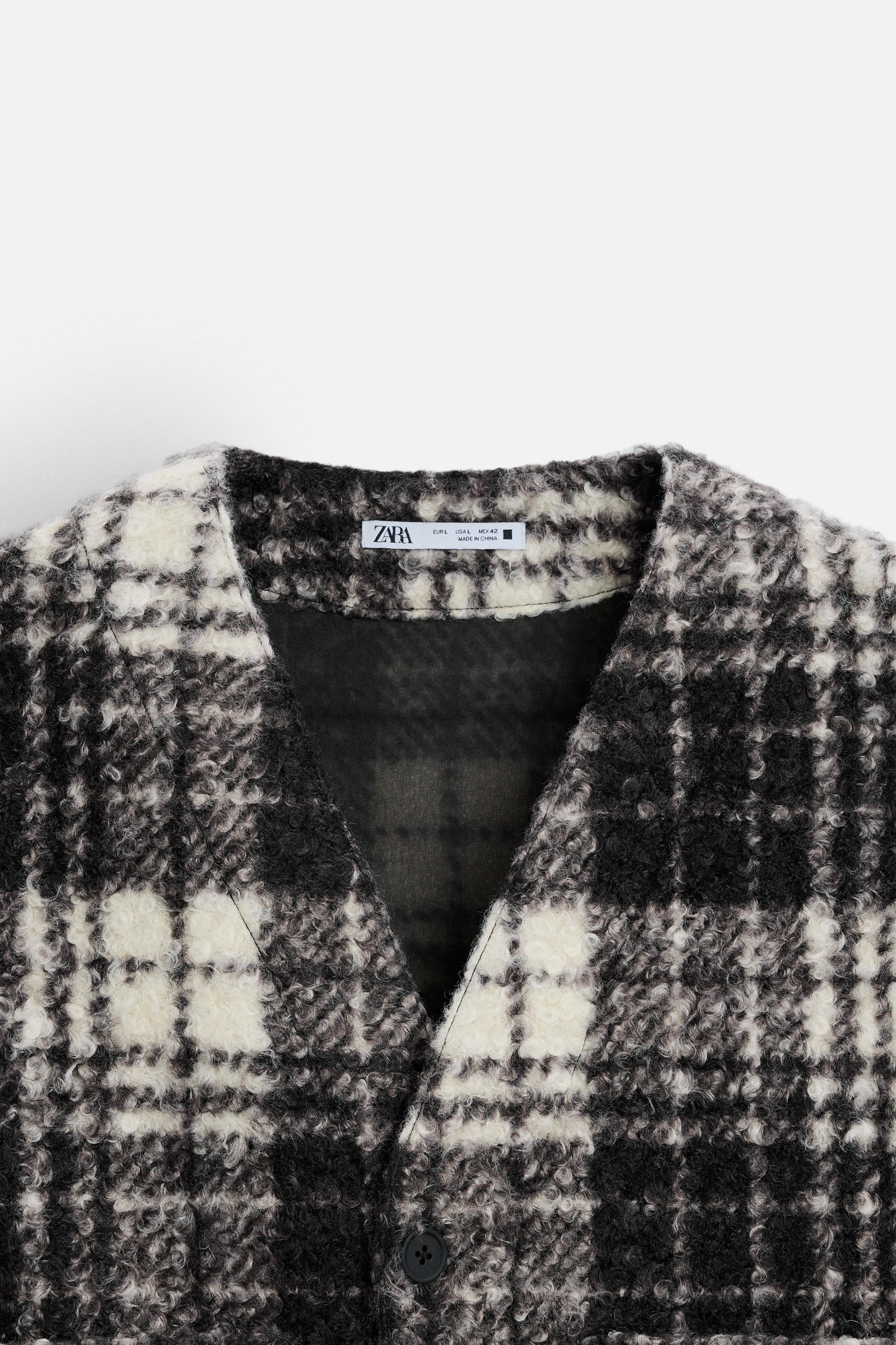 チェック柄オーバーシャツ - ホワイト/ブラック | ZARA Japan / 日本
