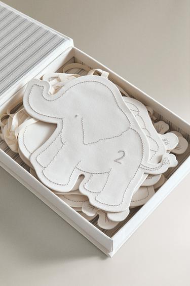 GUIRLANDE D'ÉTAPES MENSUELLES BÉBÉ ÉLÉPHANTS - Crème de Zara - Image 2
