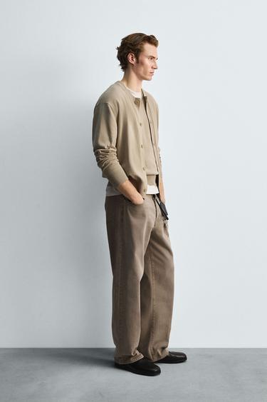 COTTON-RAMIE CARDIGAN - Beige by Zara - Image 3