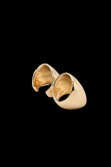 Zara DOUBLE METAL RING - Golden