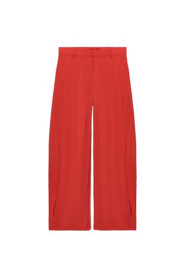 FLOWING PLEATED TROUSERS - Red / Coral by Zara