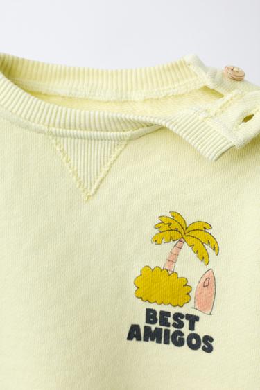 PALM TREE PRINT SWEATSHIRT - Yellow by Zara - Image 2