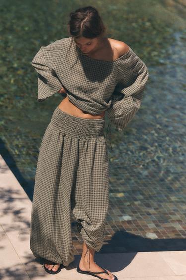 Zara PLAID CAPE SHIRT - Mid-gray