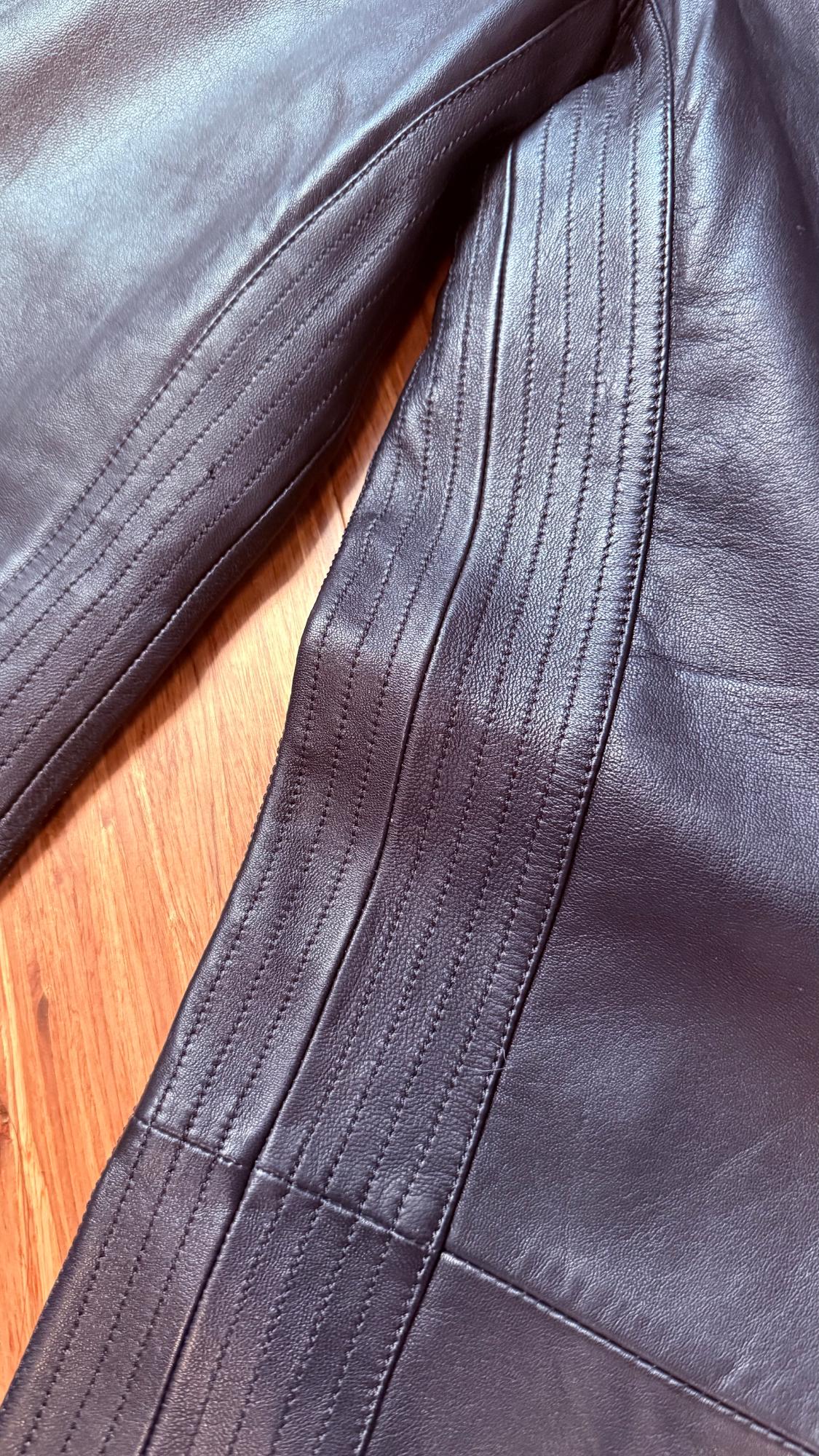 SRPLS BLACK SHEEP LEATHER ZIP LEG PANTS | SECOND HAND | Zara Preowned