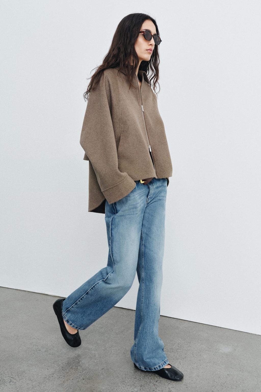 WOOL BLEND ZIPPER JACKET ZW COLLECTION