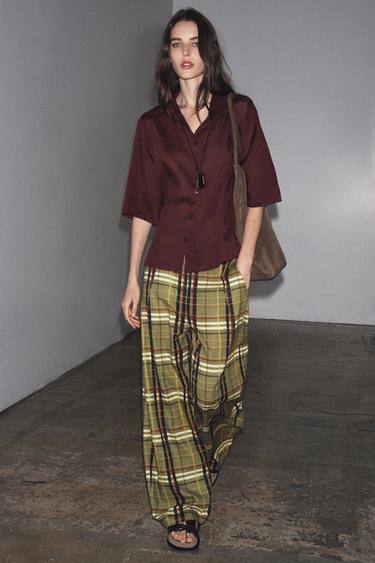 CAMISA CON RAMIO ZW COLLECTION - Vino de Zara - Imagen 0