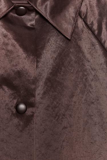 VESTE SATINÉE ZW COLLECTION - Bordeaux de Zara - Image 7