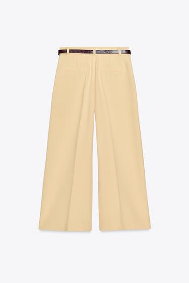 CULOTTE TROUSERS WITH BELT - Yellow by Zara - Image 7