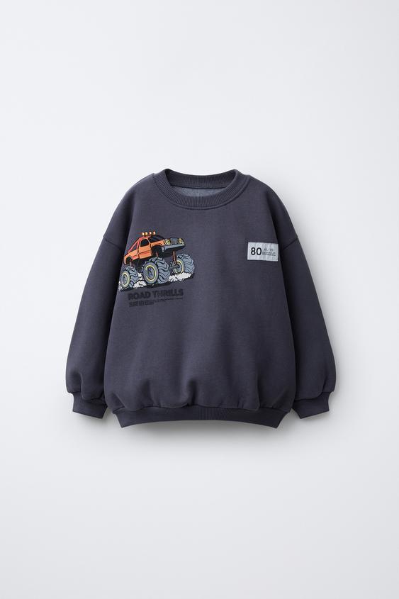 SUDADERA ESTAMPADA MONSTER TRUCK - Gris antracita de Zara - Imagen 0